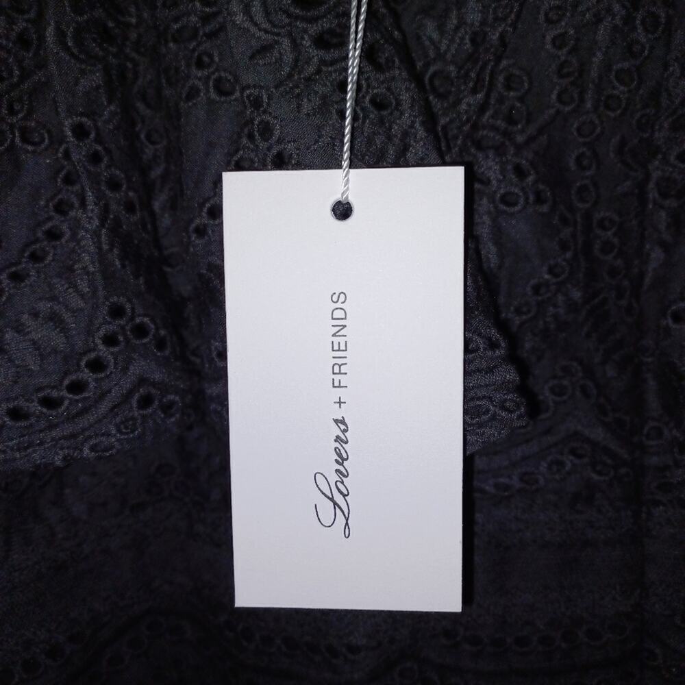 NWT Lovers + Friends Hailey Eyelet Midi Dress Black Size M - Picture 11 of 12